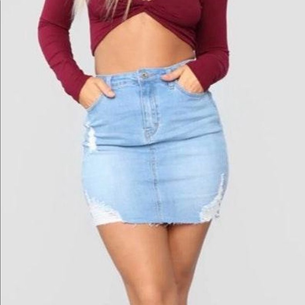 Light wash denim skirt